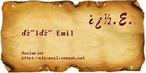 Élő Emil névjegykártya